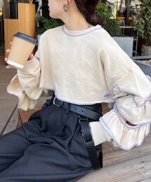 HELLO.SANFRANCISCO | 【HELLO.SANFRANCISCO】カットアウトフリルトップス(Tシャツ/カットソー)