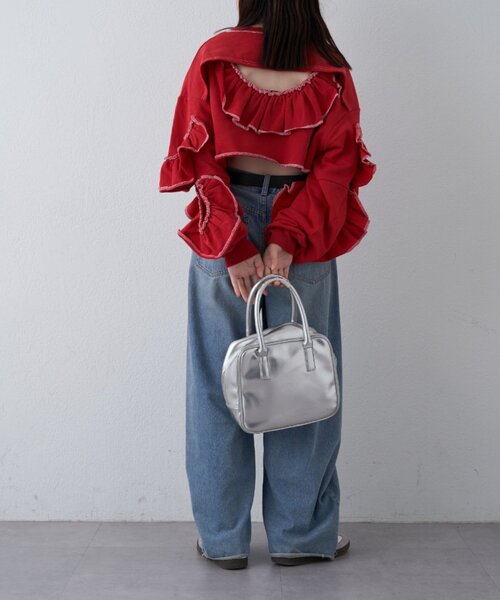 HELLO.SANFRANCISCO（ハローサンフランシスコ）の「【HELLO.SANFRANCISCO】カットアウトフリルトップス（Tシャツ/カットソー・レディース・レッド/ベージュ/ネイビー・ONE SIZE）」の17枚目の写真