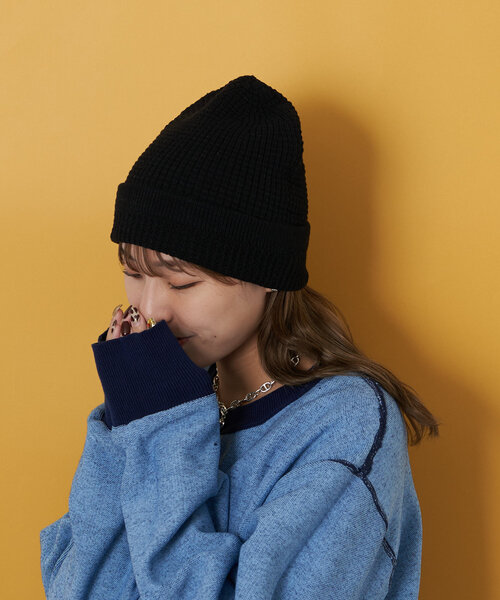 CIAOPANIC(チャオパニック)の「ベーシックニット帽(キャップ・レディース・グレー/ブラック・ONE SIZE)」の3枚目の写真