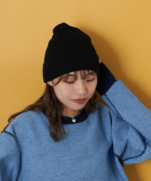 CIAOPANIC(チャオパニック)の「ベーシックニット帽(キャップ・レディース・グレー/ブラック・ONE SIZE)」の4枚目の写真
