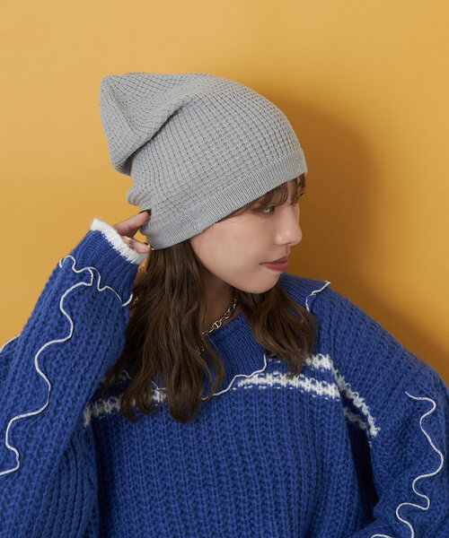 CIAOPANIC(チャオパニック)の「ベーシックニット帽(キャップ・レディース・グレー/ブラック・ONE SIZE)」の10枚目の写真