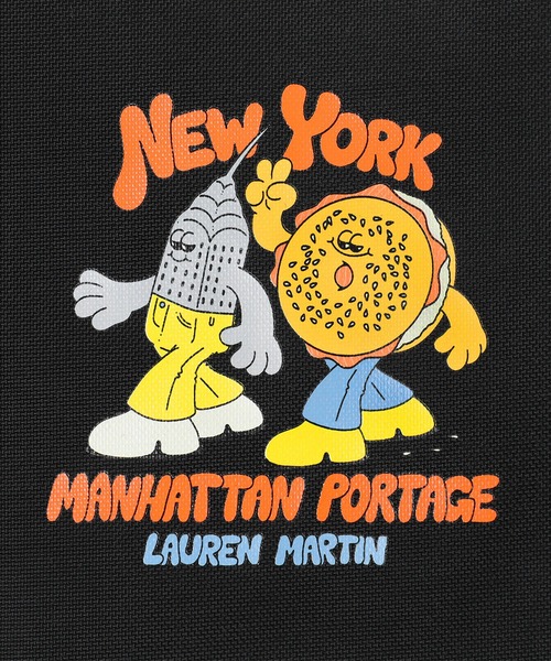 Manhattan Portage(マンハッタンポーテージ)の「Nylon Messenger Bag JR Flap Zipper Pocket Vinyl Lining Lauren Martin(メッセンジャーバッグ・メンズ・ブラック・SMALL)」の13枚目の写真