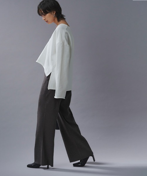 RASW（ラス）の「[RASW]ニットストレートパンツ（その他パンツ・レディース・アイボリー/チャコール・S/M/L）」の9枚目の写真