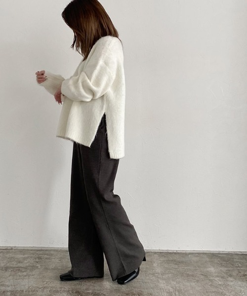 RASW（ラス）の「[RASW]ニットストレートパンツ（その他パンツ・レディース・アイボリー/チャコール・S/M/L）」の12枚目の写真