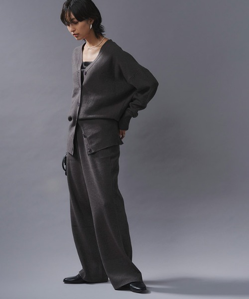 RASW（ラス）の「[RASW]ニットストレートパンツ（その他パンツ・レディース・アイボリー/チャコール・S/M/L）」の5枚目の写真