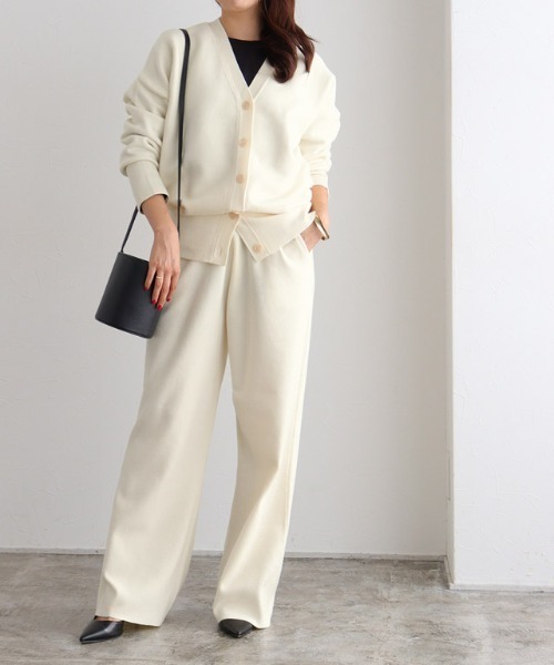 RASW（ラス）の「[RASW]ニットストレートパンツ（その他パンツ・レディース・アイボリー/チャコール・S/M/L）」の3枚目の写真