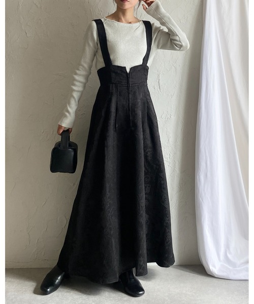 【セール】【低身長向けサイズあり】フロントジップふくれジャガードAラインタックフレアロングジャンパースカートワンピース(ジャンパースカート)|She's Closet(シーズクローゼット) 【セール】【低身長向けサイズあり】フロントジップふくれジャガードAラインタックフレアロングジャンパースカートワンピース(ジャンパースカート)|She's Closet(シーズクローゼット)