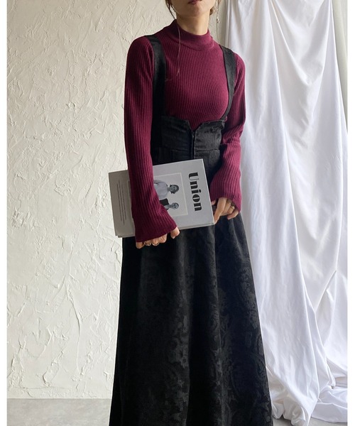 【セール】【低身長向けサイズあり】フロントジップふくれジャガードAラインタックフレアロングジャンパースカートワンピース(ジャンパースカート)|She's Closet(シーズクローゼット) 【セール】【低身長向けサイズあり】フロントジップふくれジャガードAラインタックフレアロングジャンパースカートワンピース(ジャンパースカート)|She's Closet(シーズクローゼット)