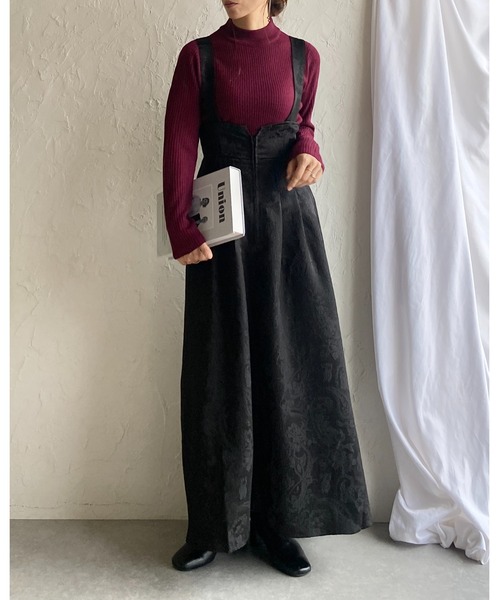 【セール】【低身長向けサイズあり】フロントジップふくれジャガードAラインタックフレアロングジャンパースカートワンピース(ジャンパースカート)|She's Closet(シーズクローゼット) 【セール】【低身長向けサイズあり】フロントジップふくれジャガードAラインタックフレアロングジャンパースカートワンピース(ジャンパースカート)|She's Closet(シーズクローゼット)