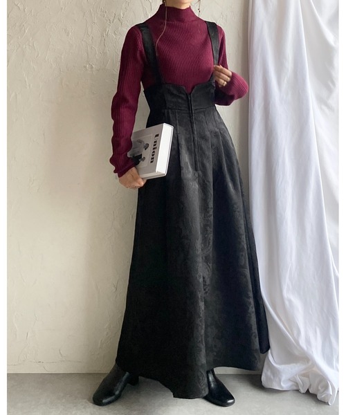 【セール】【低身長向けサイズあり】フロントジップふくれジャガードAラインタックフレアロングジャンパースカートワンピース(ジャンパースカート)|She's Closet(シーズクローゼット) 【セール】【低身長向けサイズあり】フロントジップふくれジャガードAラインタックフレアロングジャンパースカートワンピース(ジャンパースカート)|She's Closet(シーズクローゼット)