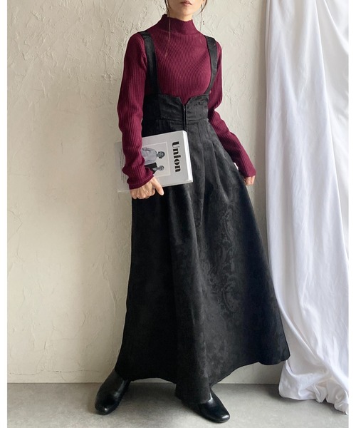 【セール】【低身長向けサイズあり】フロントジップふくれジャガードAラインタックフレアロングジャンパースカートワンピース(ジャンパースカート)|She's Closet(シーズクローゼット) 【セール】【低身長向けサイズあり】フロントジップふくれジャガードAラインタックフレアロングジャンパースカートワンピース(ジャンパースカート)|She's Closet(シーズクローゼット)