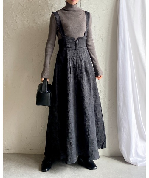 【セール】【低身長向けサイズあり】フロントジップふくれジャガードAラインタックフレアロングジャンパースカートワンピース(ジャンパースカート)|She's Closet(シーズクローゼット) 【セール】【低身長向けサイズあり】フロントジップふくれジャガードAラインタックフレアロングジャンパースカートワンピース(ジャンパースカート)|She's Closet(シーズクローゼット)