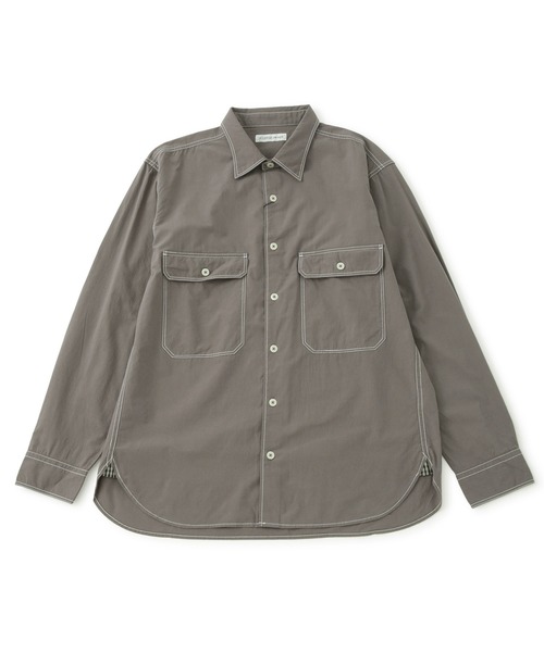 ADAM ET ROPE'(アダムエロペ)の「ピーチ起毛パーツチェックシャツ(シャツ/ブラウス・メンズ・ベージュ/パープル/チャコールグレー・L/LL/M)」の2枚目の写真