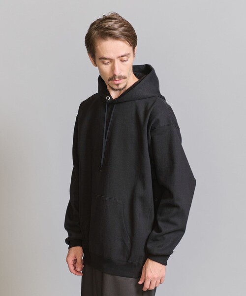 BEAUTY&YOUTH UNITED ARROWS（ビューティーアンドユースユナイテッドアローズ）の「バルキー スウェット フーディ（パーカー・メンズ・ブラック/オフホワイト/ダークブラウン・S/L/M/XL）」の4枚目の写真