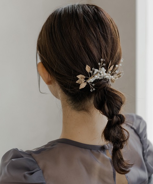 epic day（エピックデイ）の「バルーンパール＆リーフヘアコーム（その他ヘアアクセサリー・レディース・シルバー/ゴールド・F）」の13枚目の写真