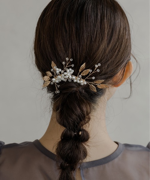 epic day（エピックデイ）の「バルーンパール＆リーフヘアコーム（その他ヘアアクセサリー・レディース・シルバー/ゴールド・F）」の14枚目の写真