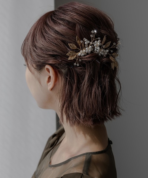 epic day（エピックデイ）の「バルーンパール＆リーフヘアコーム（その他ヘアアクセサリー・レディース・シルバー/ゴールド・F）」の15枚目の写真