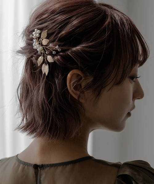epic day（エピックデイ）の「バルーンパール＆リーフヘアコーム（その他ヘアアクセサリー・レディース・シルバー/ゴールド・F）」の16枚目の写真