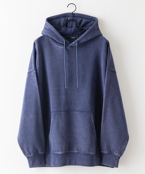 UNIIT(ユニット)の「【UNIIT/ユニット】パウダーブリーチ加工 裏起毛ビッグスウェット フーディー プルオーバーパーカー ユニセックス(パーカー・メンズ・ブラック/ネイビー/カーキ・MEDIUM/LARGE/X-LARGE)」の4枚目の写真