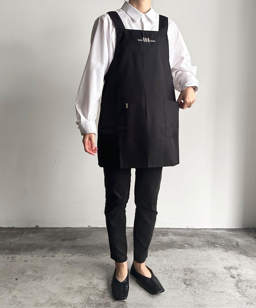 未使用品　エプロン　リバーシブル　ガーゼ生地　ドット柄 未使用品 エプロン リバーシブル ガーゼ生地 ドット柄