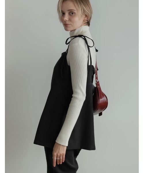 Re:EDIT（リエディ）の「[2024-25 WINTER COLLECTION]微起毛ツイルバックシャンキャミソールチュニック（キャミソール・レディース・グレー/ブラック/ブラウン・MEDIUM/LARGE）」の14枚目の写真