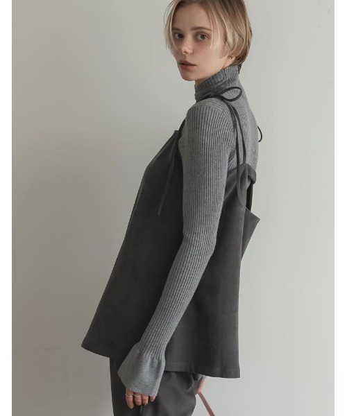 Re:EDIT（リエディ）の「[2024-25 WINTER COLLECTION]微起毛ツイルバックシャンキャミソールチュニック（キャミソール・レディース・グレー/ブラック/ブラウン・MEDIUM/LARGE）」の18枚目の写真