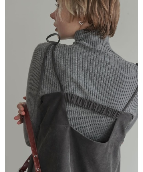 Re:EDIT（リエディ）の「[2024-25 WINTER COLLECTION]微起毛ツイルバックシャンキャミソールチュニック（キャミソール・レディース・グレー/ブラック/ブラウン・MEDIUM/LARGE）」の19枚目の写真