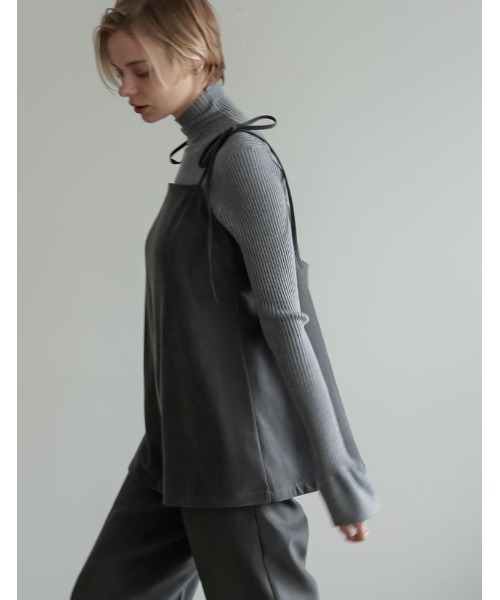 Re:EDIT（リエディ）の「[2024-25 WINTER COLLECTION]微起毛ツイルバックシャンキャミソールチュニック（キャミソール・レディース・グレー/ブラック/ブラウン・MEDIUM/LARGE）」の20枚目の写真
