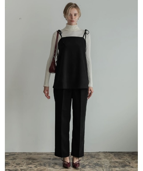 Re:EDIT（リエディ）の「[2024-25 WINTER COLLECTION]微起毛ツイルバックシャンキャミソールチュニック（キャミソール・レディース・グレー/ブラック/ブラウン・MEDIUM/LARGE）」の13枚目の写真