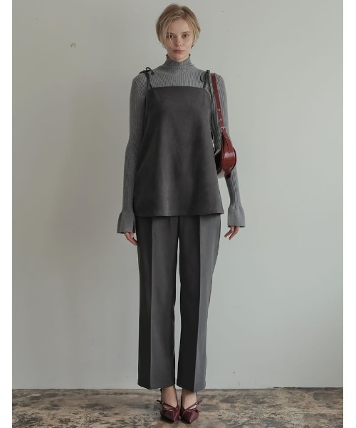 Re:EDIT（リエディ）の「[2024-25 WINTER COLLECTION]微起毛ツイルバックシャンキャミソールチュニック（キャミソール・レディース・グレー/ブラック/ブラウン・MEDIUM/LARGE）」の17枚目の写真