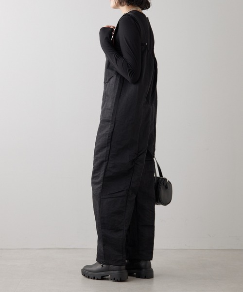 earPAPILLONNER SUM1STYLE前後サロペットブラック×オレンジ ear PAPILLONNER（イアパピヨネ）の「前後サロペット【SUM1