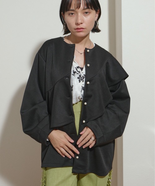 Eimee Law ロゴテープベルトバックティアードフリルコート M Eimee Law（エイミーロウ）の「Eimee Law バックフリル