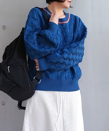 Q | ダンボールリンクス柄ニット(ニット/セーター)