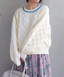 Q | ダンボールリンクス柄ニット(ニット/セーター)