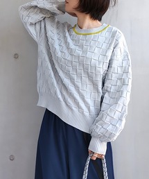 Q | ダンボールリンクス柄ニット(ニット/セーター)