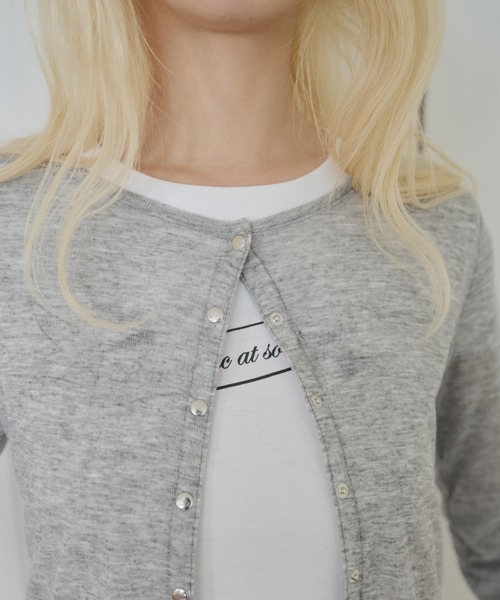Long sleeve sheer cardigan/ロングスリーブカットカーディガン