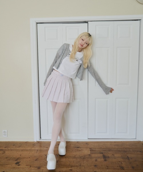 Smyeon（スミョン）の「Long sleeve sheer cardigan/ロングスリーブカットカーディガン（カーディガン/ボレロ・レディース・グレー/ライトブルー/ブラック・FREE）」の5枚目の写真