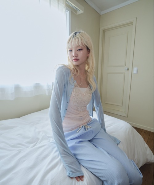 Smyeon（スミョン）の「Long sleeve sheer cardigan/ロングスリーブカットカーディガン（カーディガン/ボレロ・レディース・グレー/ライトブルー/ブラック・FREE）」の21枚目の写真