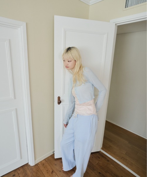 Smyeon（スミョン）の「Long sleeve sheer cardigan/ロングスリーブカットカーディガン（カーディガン/ボレロ・レディース・グレー/ライトブルー/ブラック・FREE）」の12枚目の写真