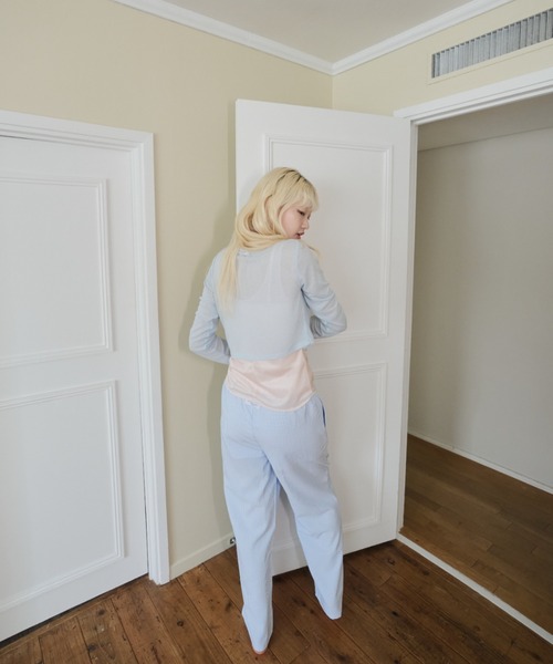Smyeon（スミョン）の「Long sleeve sheer cardigan/ロングスリーブカットカーディガン（カーディガン/ボレロ・レディース・グレー/ライトブルー/ブラック・FREE）」の14枚目の写真