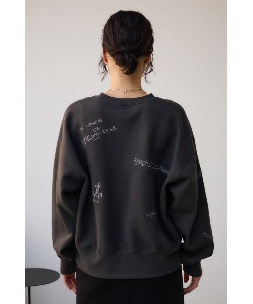 AZUL by moussy(アズールバイマウジー)の「ランダムロゴウラケトップス(スウェット・レディース・オフホワイト/チャコールグレー・FREE)」の8枚目の写真