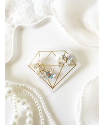 【ai】スワロフスキーアシンメトリーバタフライピアス(MA)