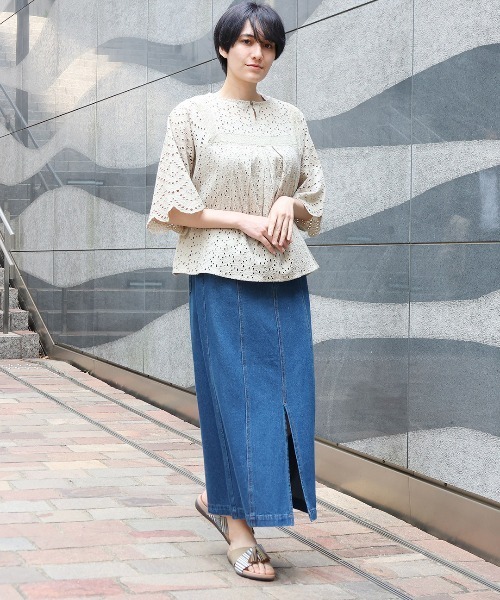 チチカカ（チチカカ）の「Shanti Shanti リカーモ2WAYプルオーバー【WEB限定】（シャツ/ブラウス・レディース・ブルー/チャコールグレー/オリーブ・FREE）」の7枚目の写真