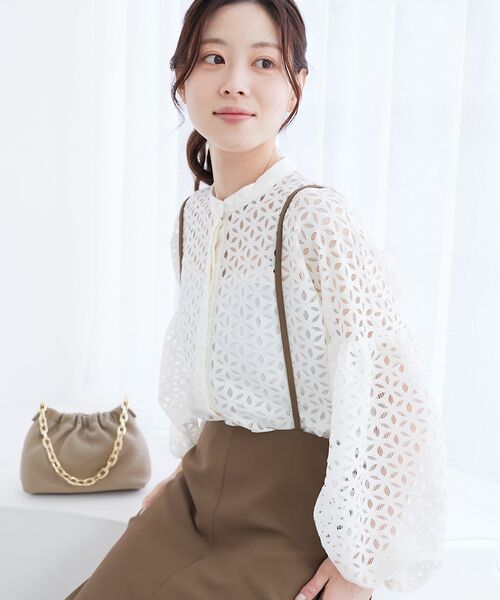 le.coeur blanc（ルクールブラン）の「TORRAZZO DONNA 別注レースブラウス（シャツ/ブラウス・レディース・ホワイト/ブラック・38）」の8枚目の写真