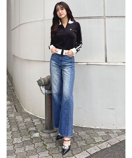 GYDA（ジェイダ）の「GDアームラインニットブルゾン（カーディガン/ボレロ・レディース・ブラック/チャコールグレー/オフホワイト・FREE）」の4枚目の写真