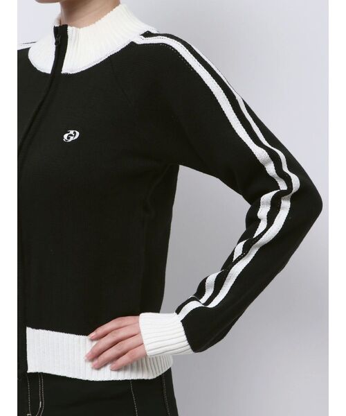 GYDA（ジェイダ）の「GDアームラインニットブルゾン（カーディガン/ボレロ・レディース・ブラック/チャコールグレー/オフホワイト・FREE）」の16枚目の写真