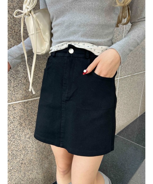 PHILLY（フィリー）の「【PHILLY】プレーンミニスカート（スカート・レディース・アイボリー/ブラック/ピンク・FREE）」の2枚目の写真