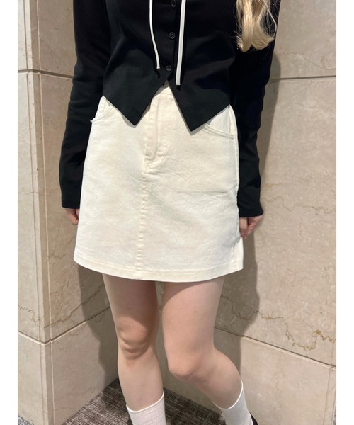 PHILLY（フィリー）の「【PHILLY】プレーンミニスカート（スカート・レディース・アイボリー/ブラック/ピンク・FREE）」の4枚目の写真