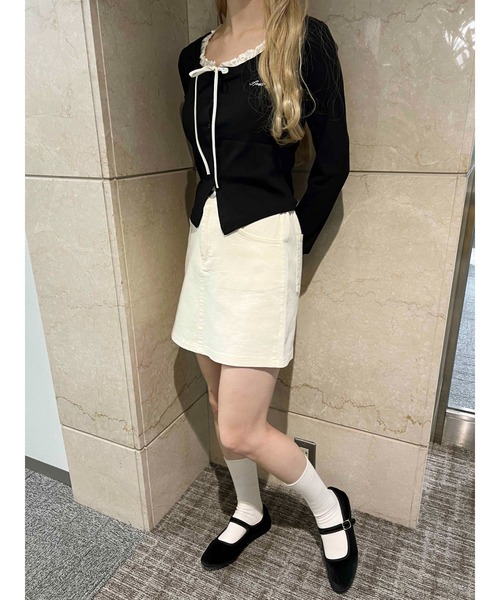 PHILLY（フィリー）の「【PHILLY】プレーンミニスカート（スカート・レディース・アイボリー/ブラック/ピンク・FREE）」の8枚目の写真