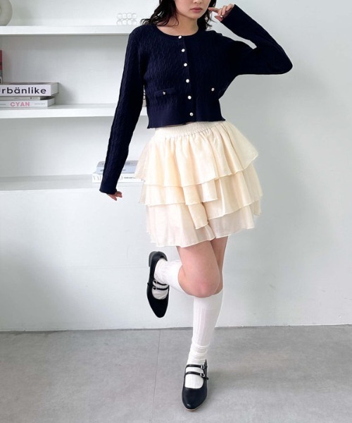 archives（アルシーヴ）の「細ケーブルニットカーディガン（ニット/セーター・レディース・アイボリー/ブルー/ピンク/ネイビー・MEDIUM）」の10枚目の写真